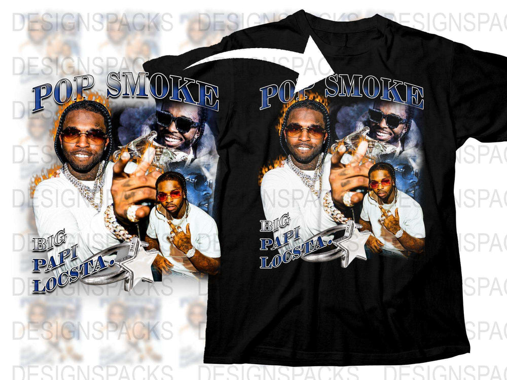 Pop Smoke Tribute T-Shirt, Hip Hop Artist Graphic Tee, Unisex Black Cotton Shirt, Music Fan Apparel