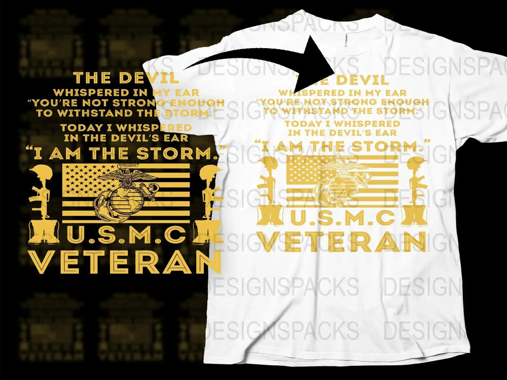 USMC Veteran Graphic T-Shirt, Military Motivational Quote, Patriotic Tee, American Flag Design, Gift for Veterans