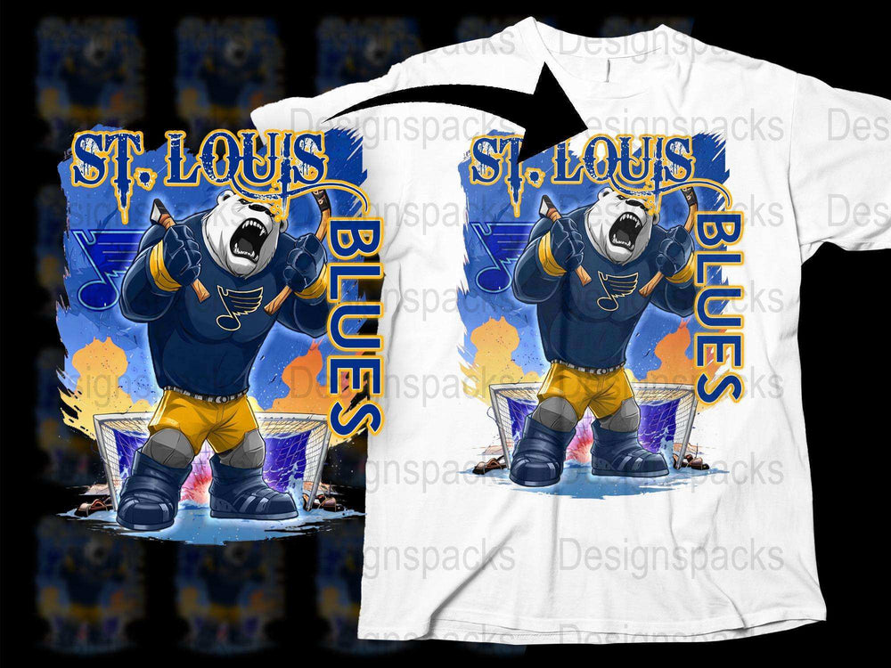 St. Louis Blues Hockey Mascot T-Shirt, Sports Fan Graphic Tee, Ice Hockey Team Apparel, Unisex Clothing
