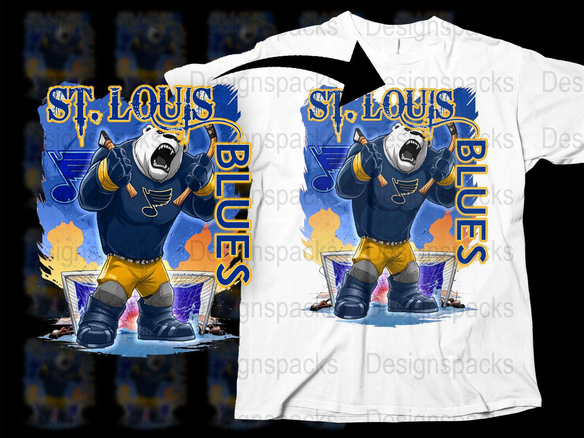 St. Louis Blues Hockey Mascot T-Shirt, Sports Fan Graphic Tee, Ice Hockey Team Apparel, Unisex Clothing