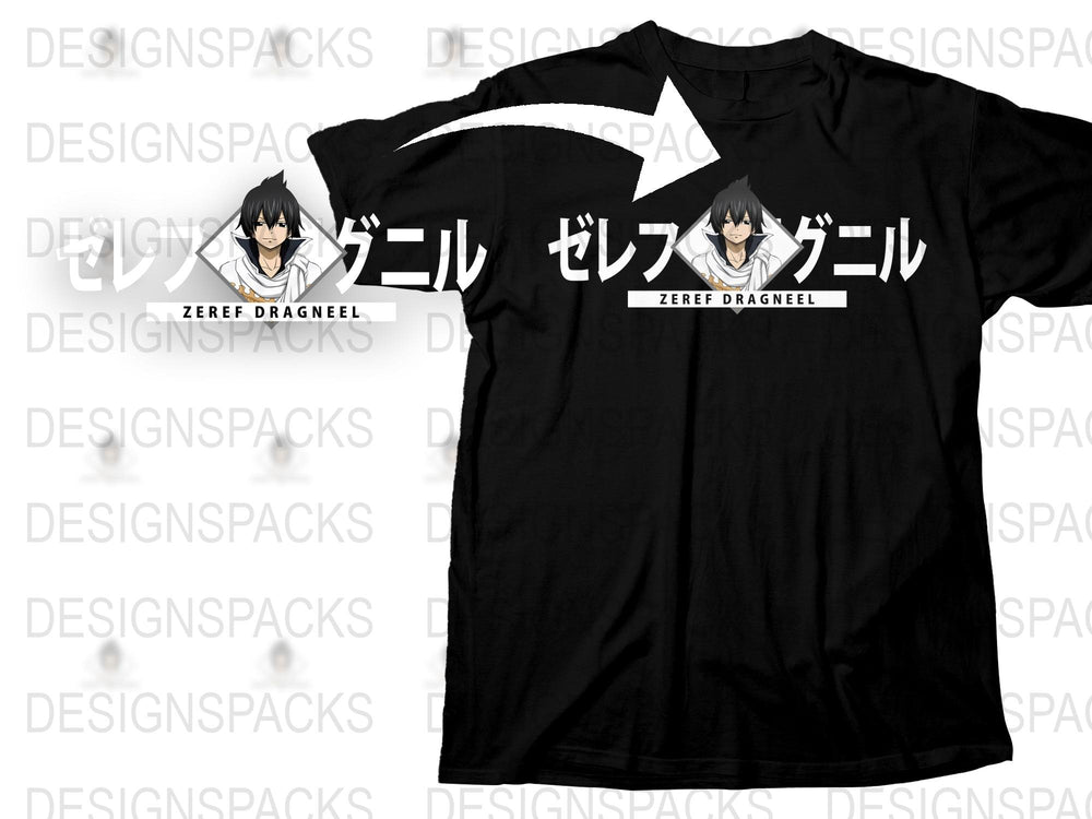 Zeref Dragneel Anime T-Shirt, Japanese Text Graphic Tee, Unisex Manga Shirt, Fan Gift Idea