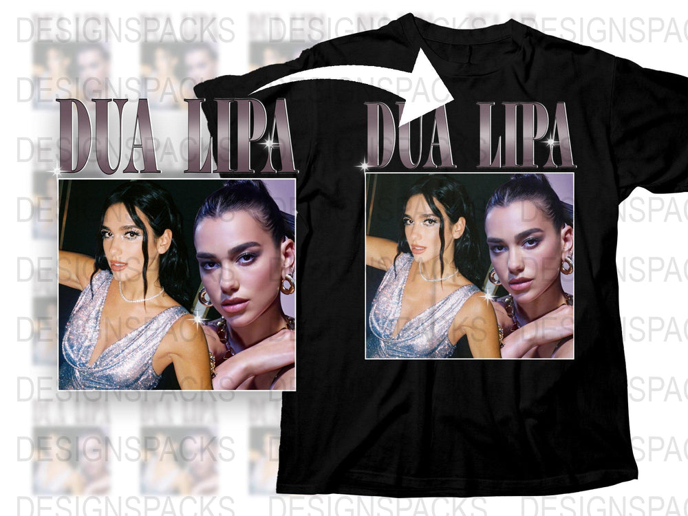 Dua Lipa Inspired Graphic T-Shirt, Pop Star Print Tee, Music Fan Apparel, Trendy Celebrity Top, Casual Fashion Wear