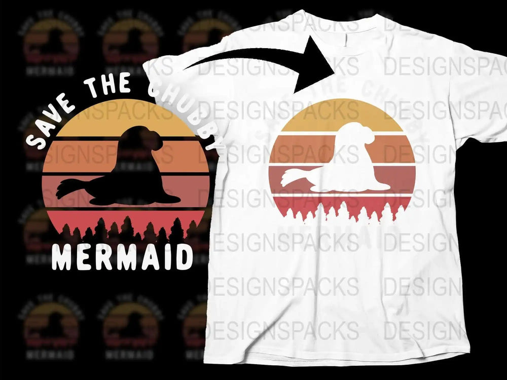 Save the Mermaid Graphic T-Shirt, Ocean Sunset Sealife Awareness Tee, Unisex Fashion Top