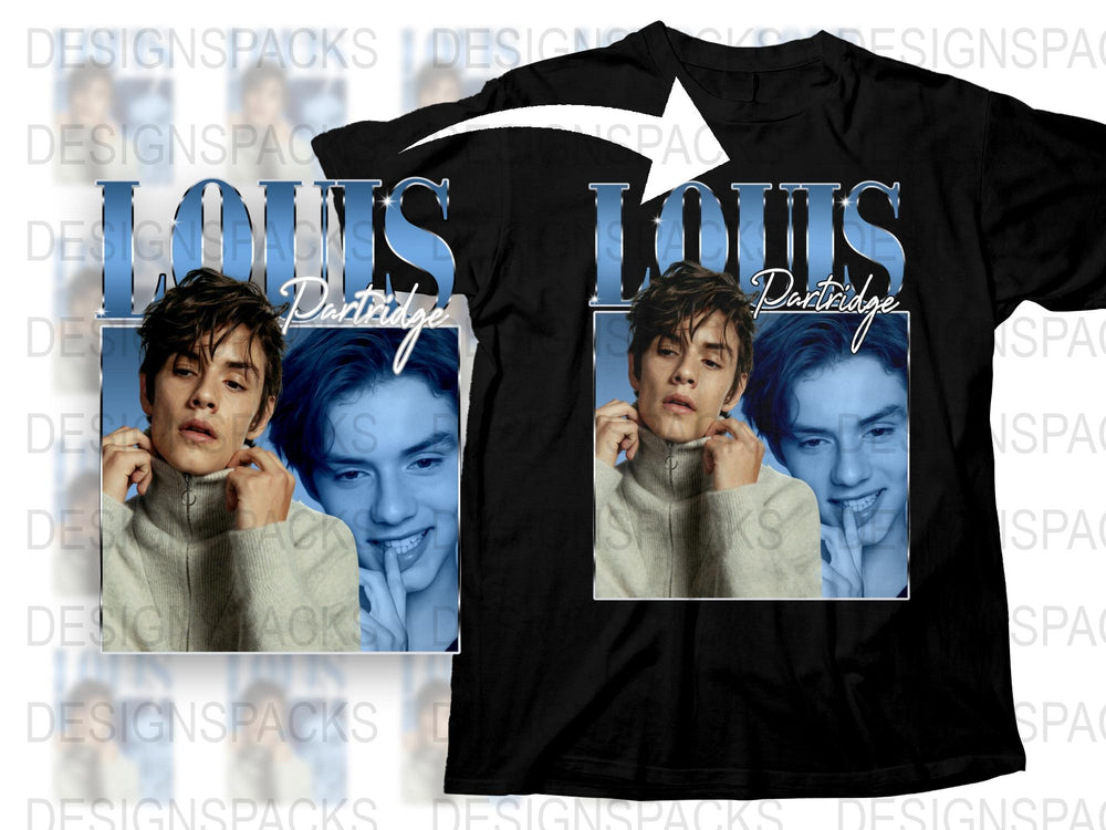 Louis Partridge Graphic T-Shirt, Unisex Trendy Celebrity Print Tee, Casual Stylish Fashion Top