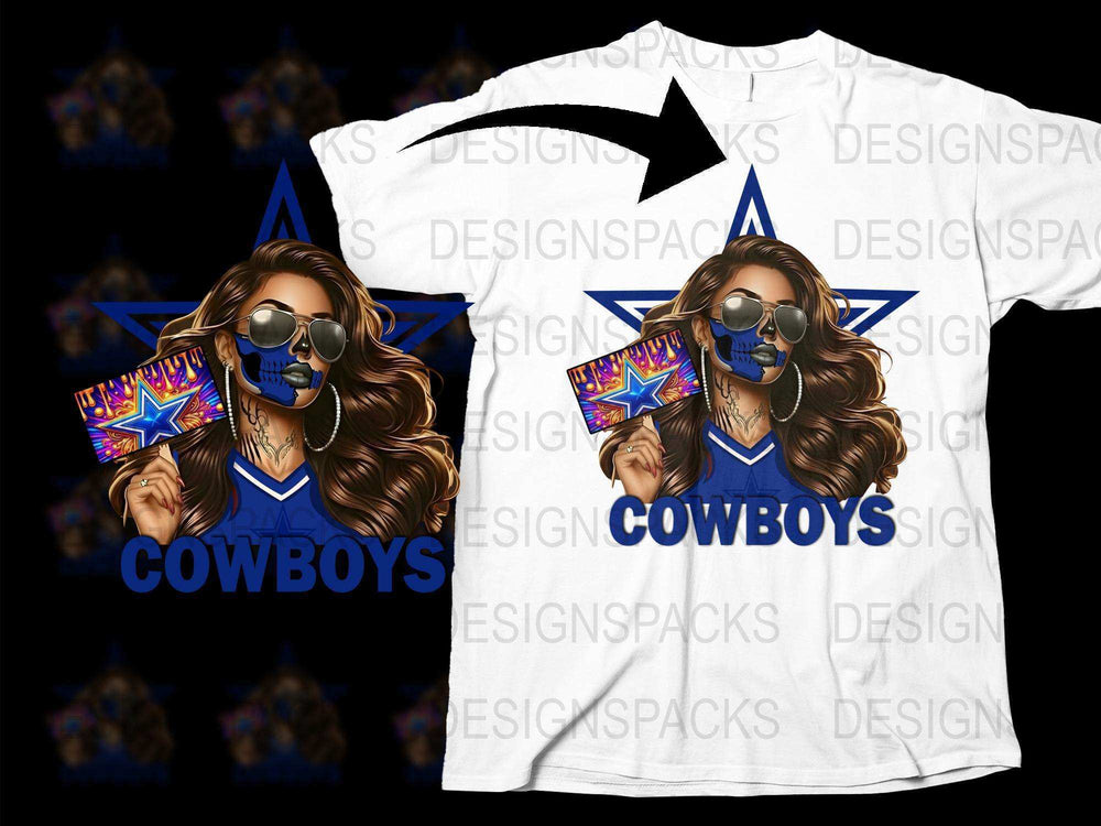 Dallas Cowboys Inspired T-Shirt, Women's Fashion Tee, Trendy Football Graphic, Casual Sportswear Top