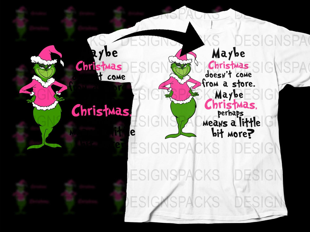Grinch Christmas T-Shirt, Funny Holiday Quote Tee, Festive Xmas Gift, Unisex White Shirt with Cartoon Character Design