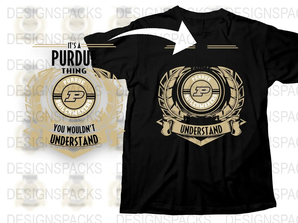 Purdue University Black T-Shirt, College Logo Apparel, It's a Purdue Thing Design, Unisex Adults' Clothing