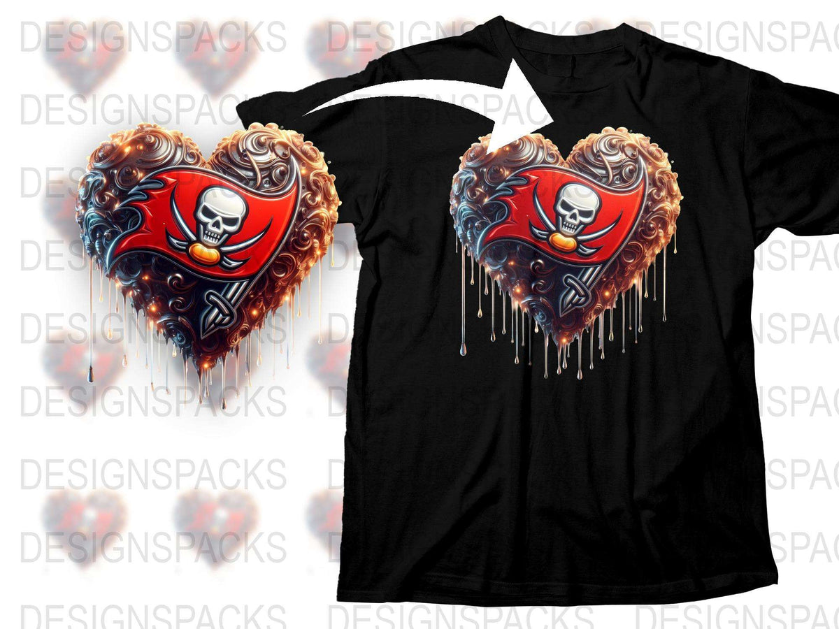 Gothic Heart Skull T-Shirt, Edgy Pirate Graphic Tee, Unique Flame Design, Unisex Black Shirt