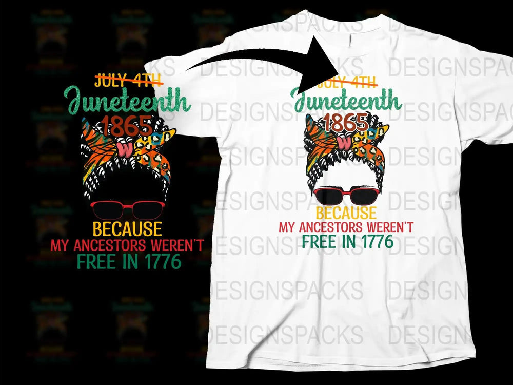 Juneteenth 1865 Because My Ancestors Weren't Free Png Digital Download