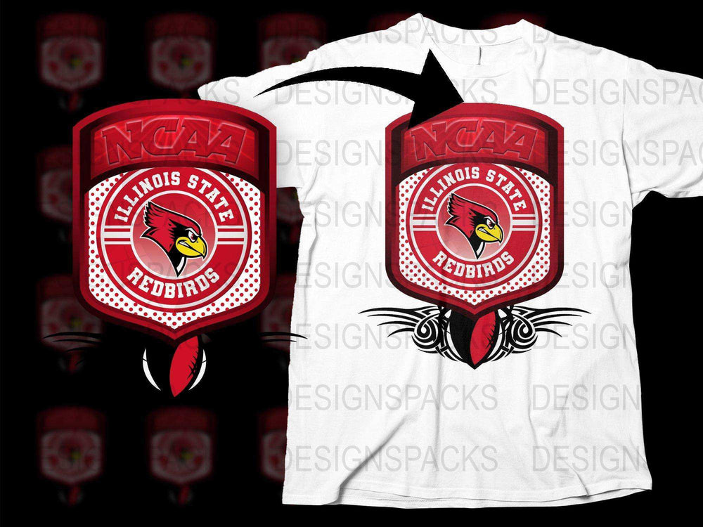 Illinois State Redbirds NCAA Logo Graphic T-Shirt, College Sports Apparel, Fan Gear, Unisex White Tee