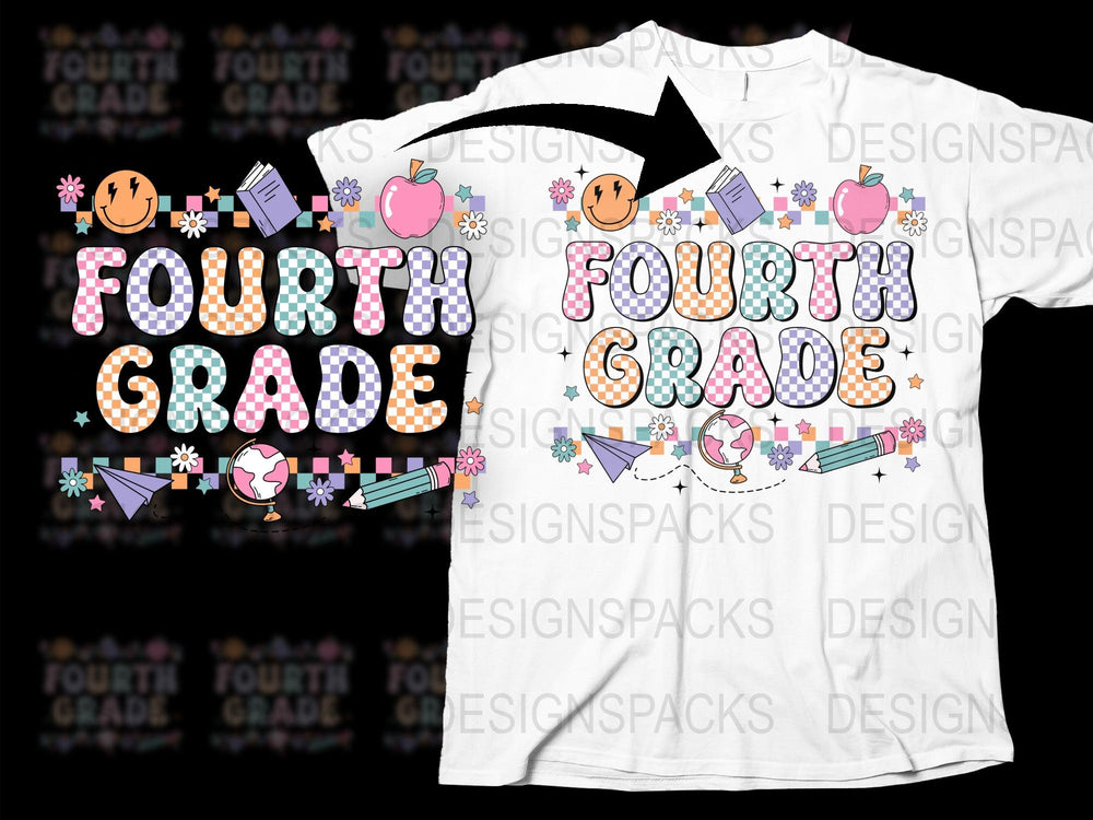 Fourth Grade Teacher T-Shirt, Cute Student Welcome Tee, Colorful Classroom Apparel, Back to School Outfit