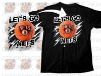 Load image into Gallery viewer, Let's Go Nets Basketball Graphic T-shirt
