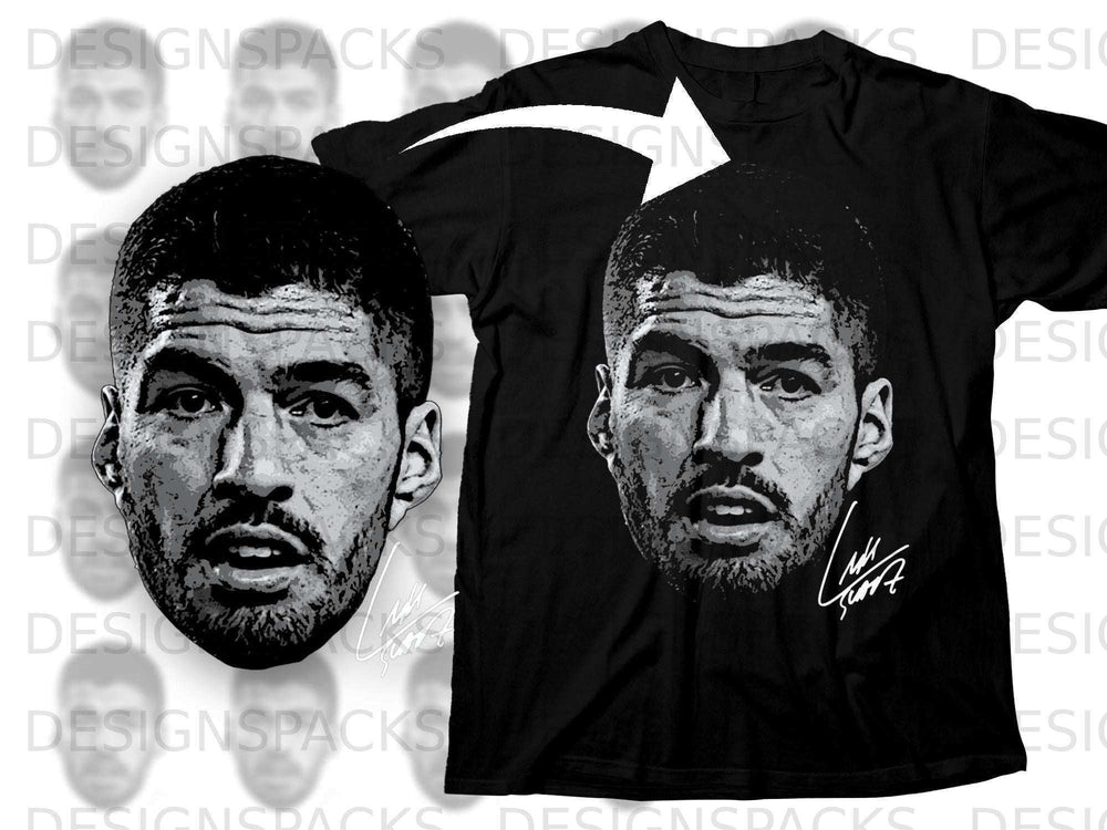 Graphic T-Shirt Featuring Signed Celebrity Portrait Design