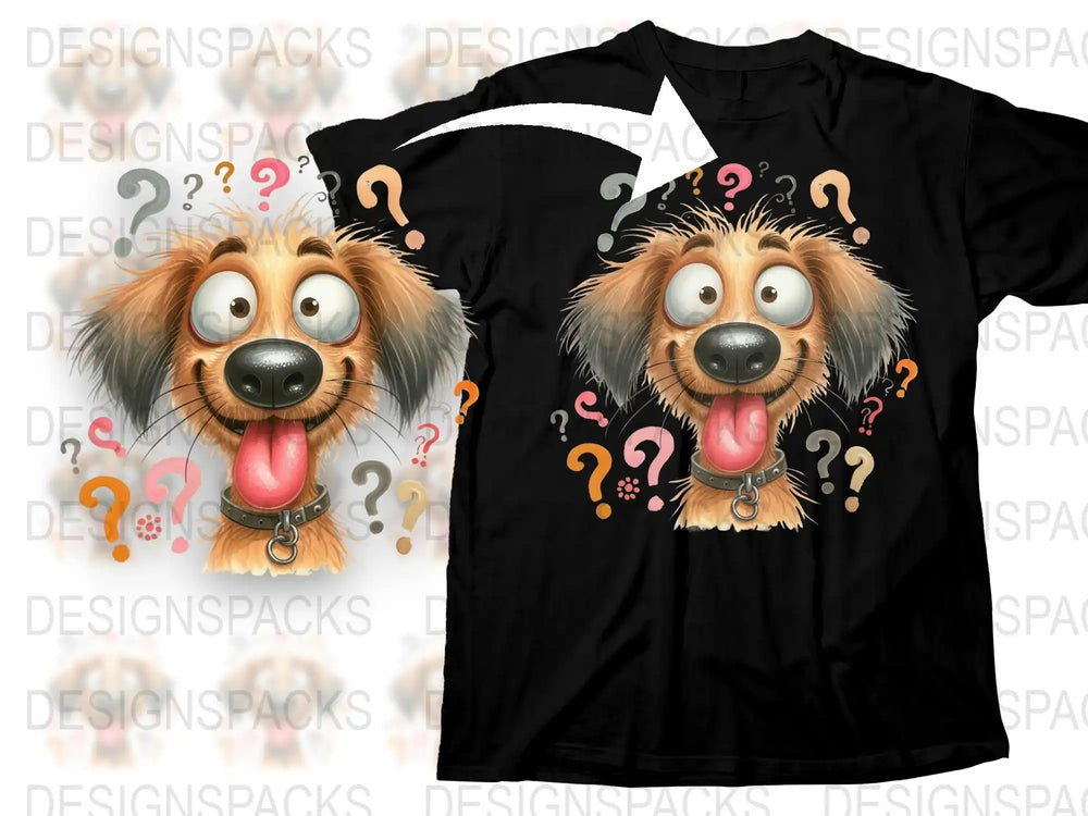 Cartoon Dog Face T-Shirt, Funny Expressive Puppy Graphic Tee, Unisex Black Cotton Shirt