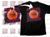 Load image into Gallery viewer, Let's Go Pelicans Basketball Graphic T-Shirt

