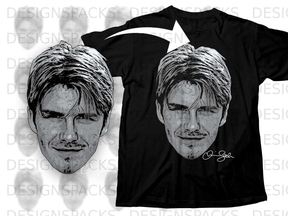 Stylish Black Tee with Graphic Face Artwork Design