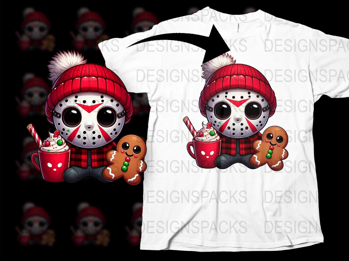 Winter Holiday Skull T-Shirt, Cute Skeleton with Gingerbread, Festive Christmas Tee, Unique Graphic Unisex Shirt