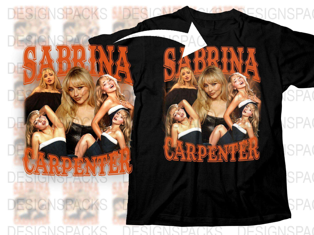 Sabrina Carpenter Fan T-Shirt, Multiple Poses Graphic Tee, Black Cotton Shirt, Trendy Pop Star Apparel