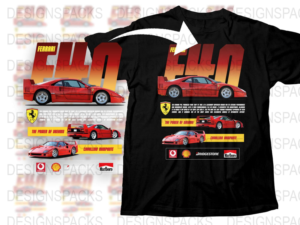 Vintage Ferrari T-Shirt, Red Sports Car Graphic Tee, Racing Enthusiast Apparel, Classic Car Collector Gift