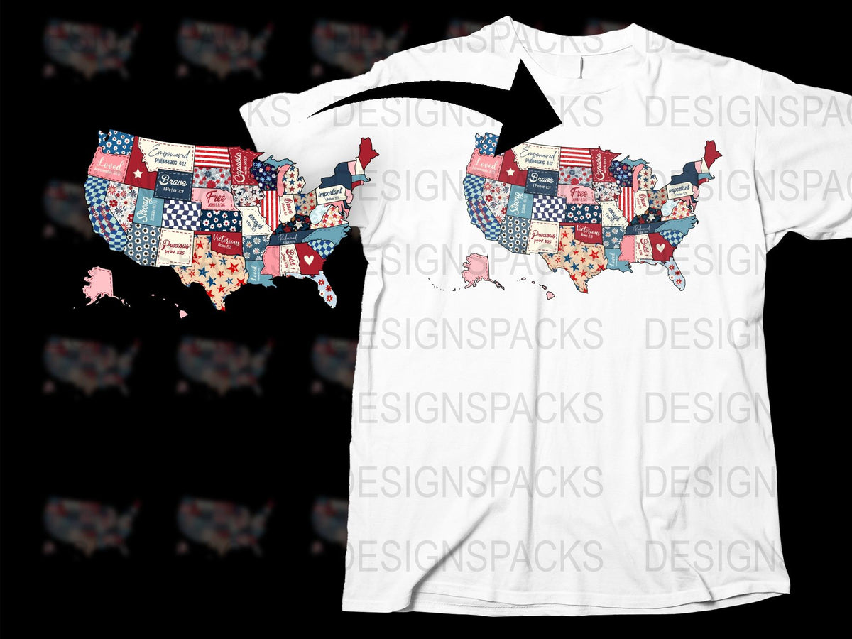 USA Map T-Shirt, Patriotic State License Plates Graphic, Unisex American Tee, Novelty Gift Idea