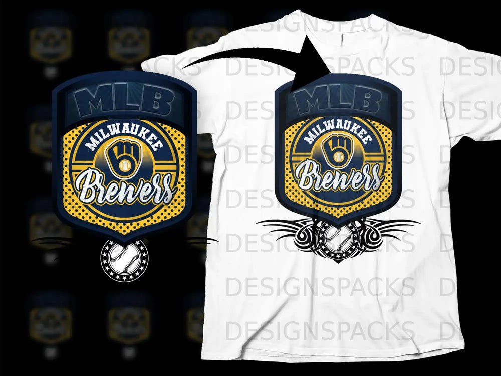Milwaukee Brewers MLB Logo White T-Shirt Baseball Tee