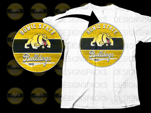 Bowie State University Bulldogs Graphic T-Shirt, Vintage Logo, College Apparel, Casual Wear, 1910 Logo, Unisex Tee