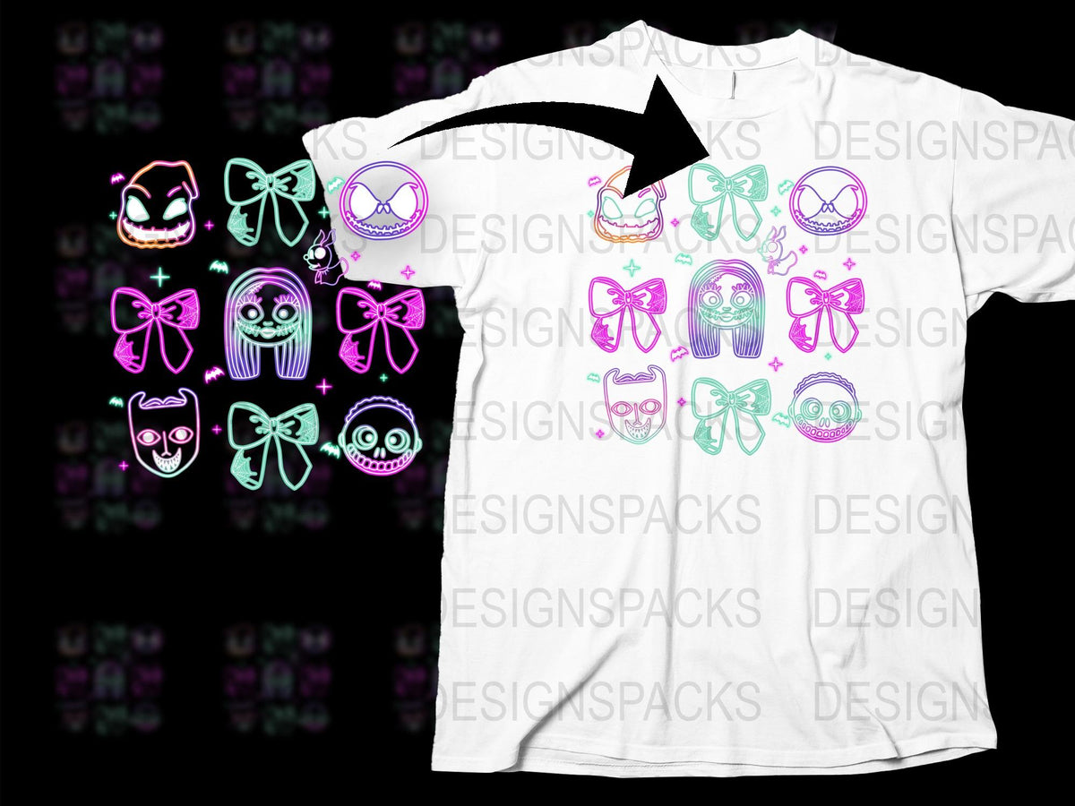 Gothic Skull Bow T-Shirt, Trendy Emo Punk Graphic Tee, Unisex Black and Purple Skull Design Shirt