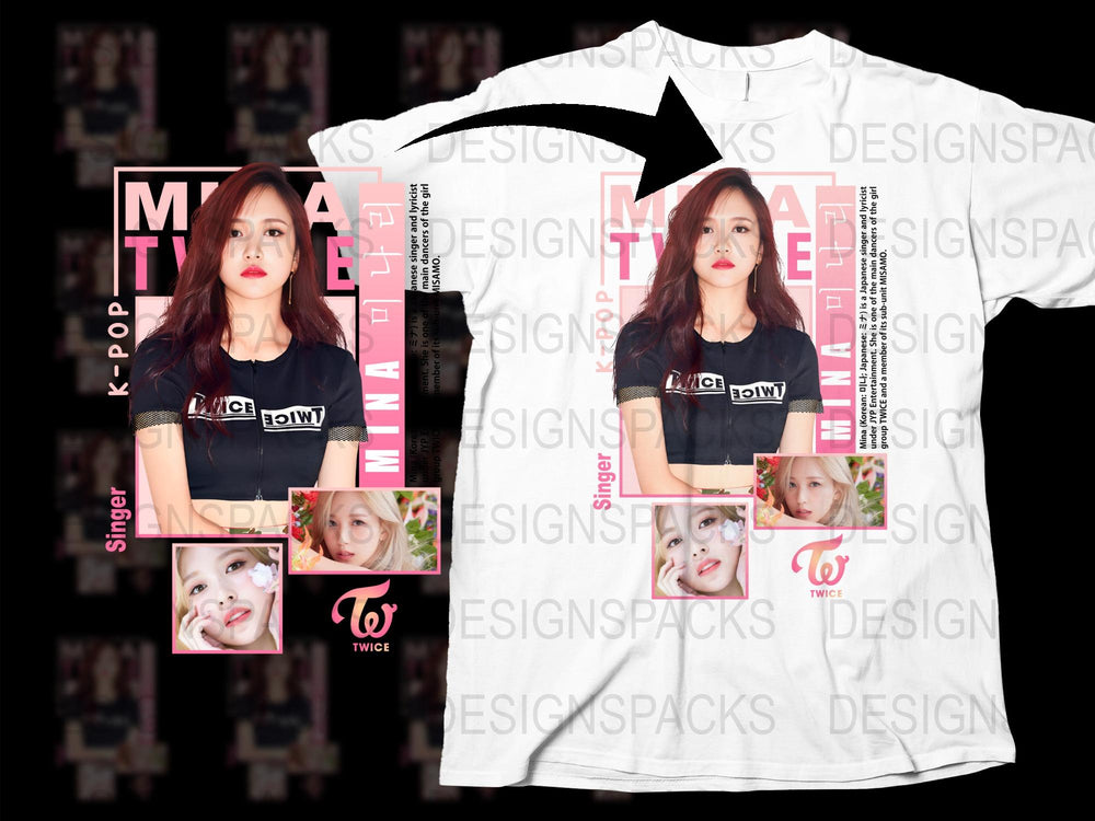 K-Pop Twice Mina Fan T-Shirt, Stylish Idol Tee, Gift for Music Lovers, Collector's Item