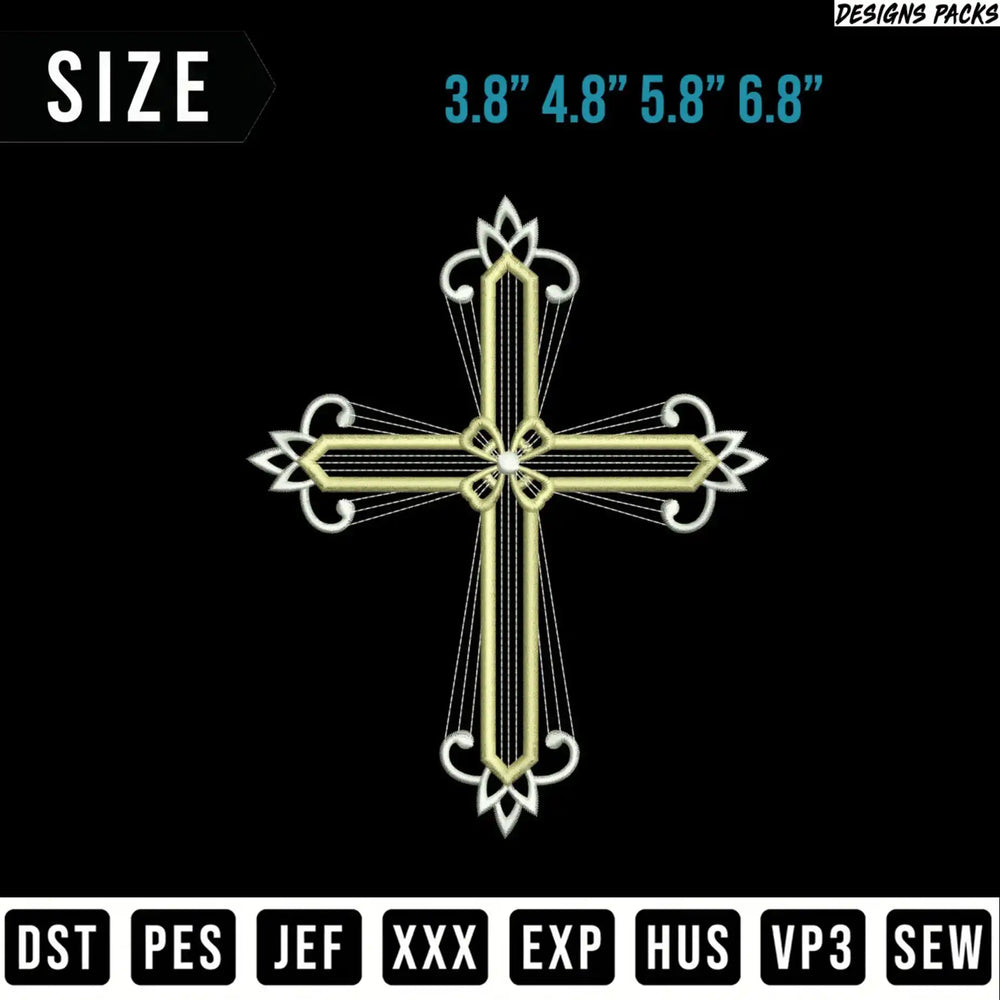 Decorative cross with size and file format options.