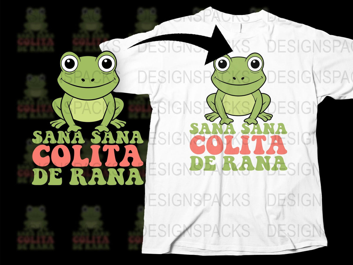 Cute Frog T-Shirt, Sana Sana Colita De Rana Spanish Nursery Rhyme Tee, Unisex Kids Graphic Shirt
