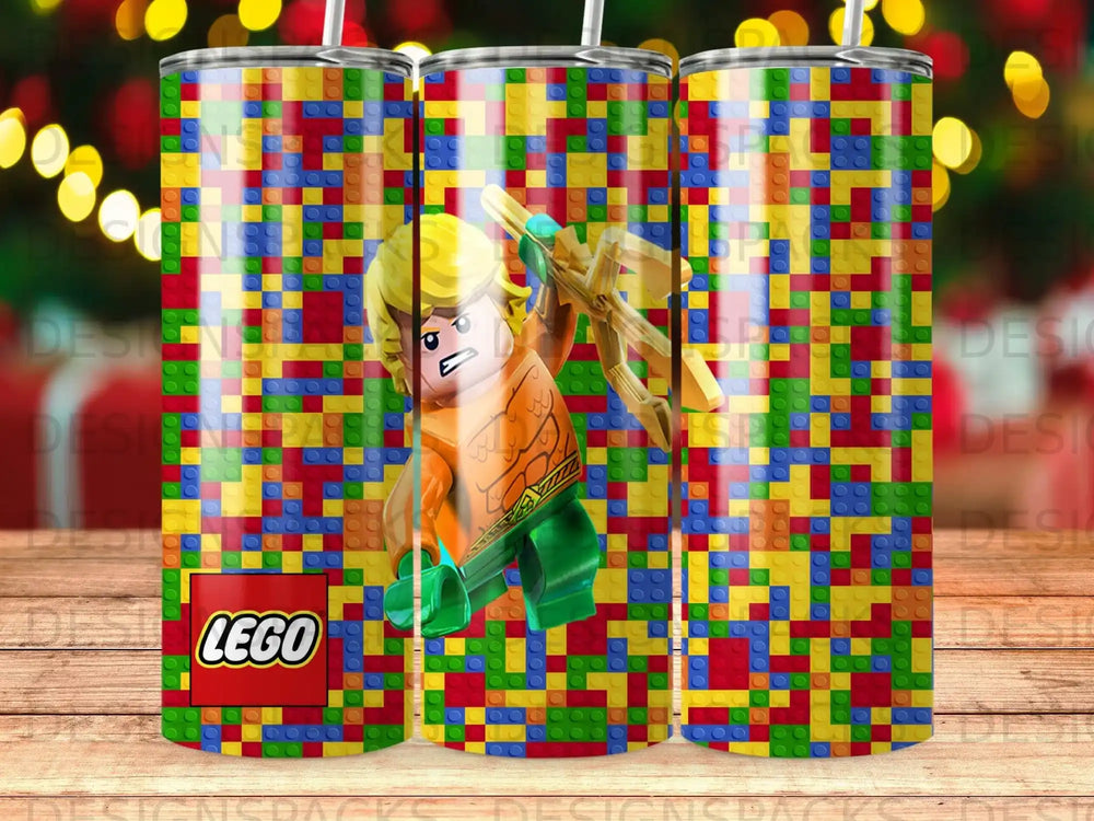 LEGO Aquaman Minifigure Colorful Blocks Tumbler product type