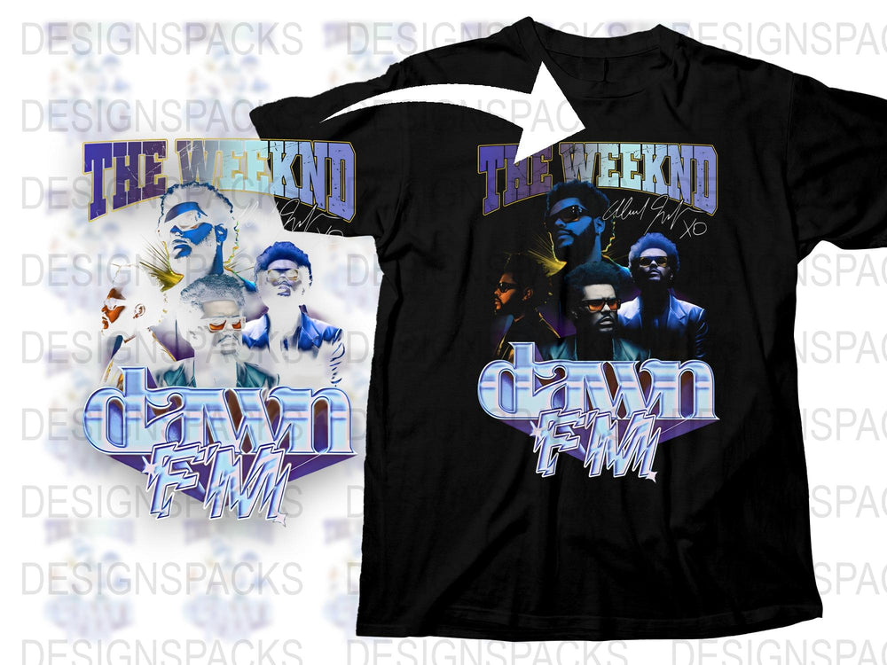 The Weeknd Dawn FM Album Inspired Graphic T-Shirt, Black Cotton Tee, Music Merchandise, Fan Gift Idea
