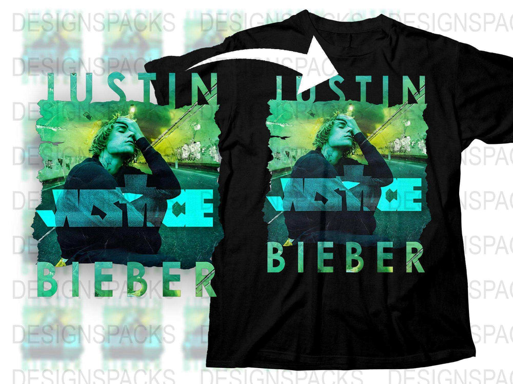 Justin Bieber Inspired Graphic Tee, Modern Pop Art Style T-Shirt, Trendy Music Fan Apparel