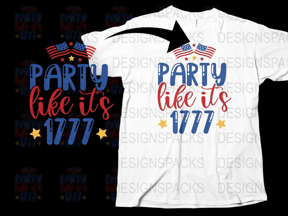 Patriotic T-Shirt Party Like It's 1776, Independence Day Shirt, July 4th Celebration Tee, American Flag Design