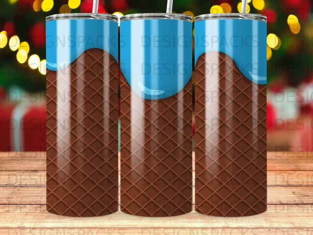 Chocolate Waffle Blue Drip Tumbler Cup Design product type