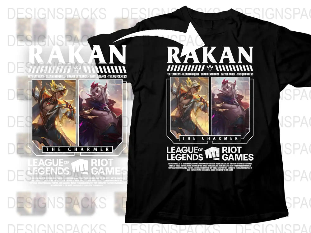 Rakan League of Legends T-Shirt, The Charmer Graphic Tee, Riot Games Fan Merchandise, Gaming Apparel