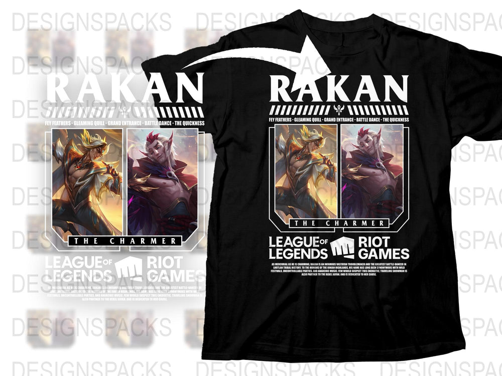 Rakan League of Legends T-Shirt, The Charmer Graphic Tee, Riot Games Fan Merchandise, Gaming Apparel