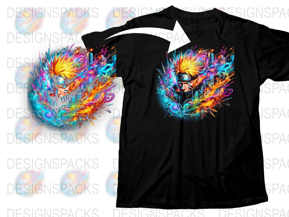 Vibrant Fire Phoenix Graphic T-Shirt, Colorful Fantasy Bird Art Tee, Men's and Women's Unique Fashion Top