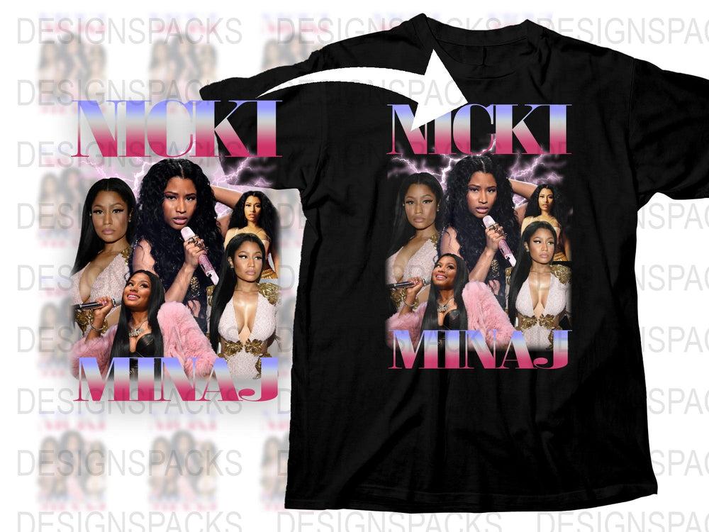 Nicki Minaj Graphic T-Shirt, Black Cotton Tee, Women's Hip Hop Fashion, Music Fan Apparel