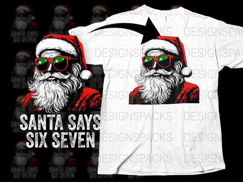 Hip Santa Claus T-Shirt, Christmas Graphic Tee, Cool Santa with Sunglasses and Headphones, Holiday Apparel for Adults and Teens, Festive