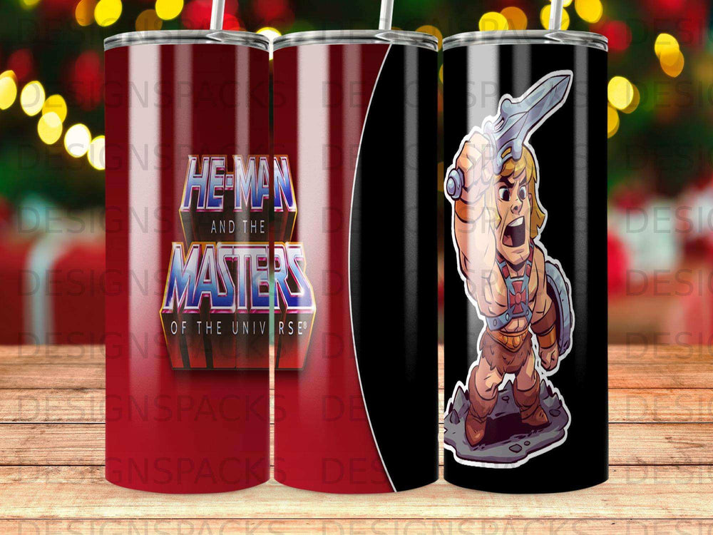 He-Man and the Masters of the Universe tumbler with He-Man illustration.
