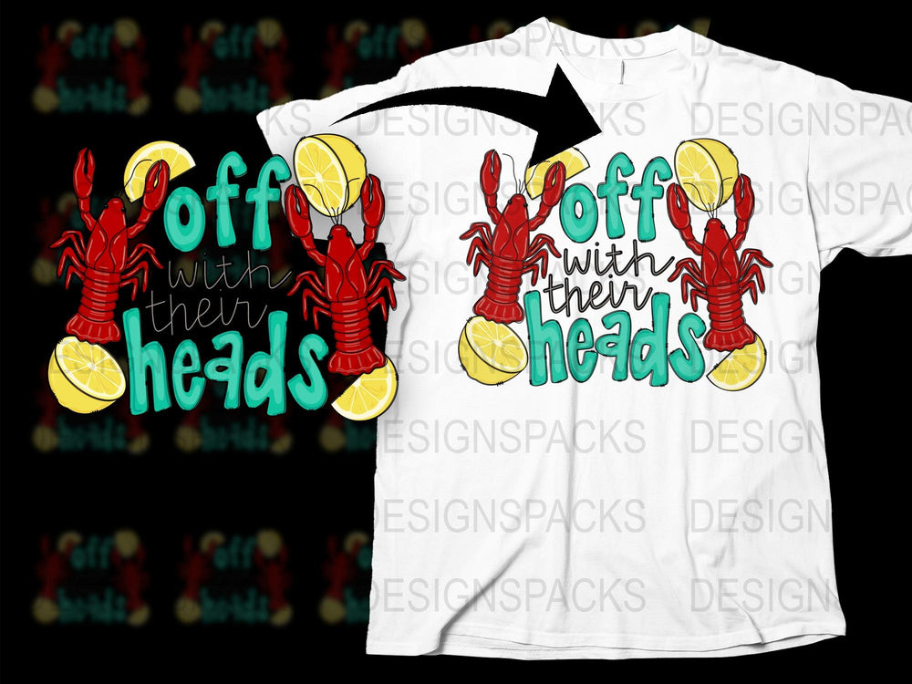 Off With Their Heads Lobster Graphic T-Shirt, Unisex Casual Summer Tee, Bold Red Crustacean Design