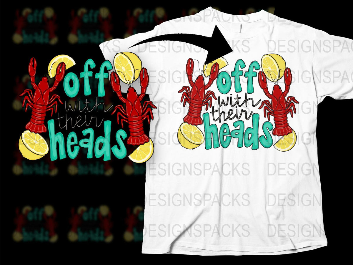 Off With Their Heads Lobster Graphic T-Shirt, Unisex Casual Summer Tee, Bold Red Crustacean Design