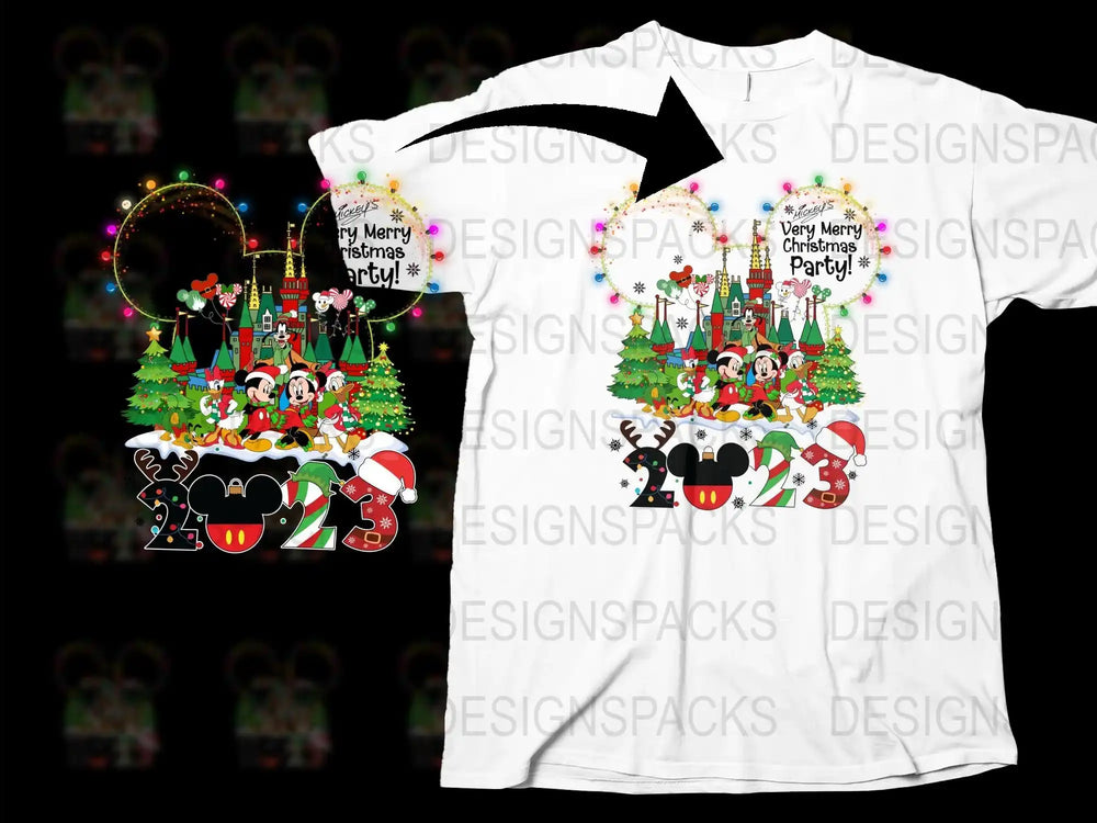 Festive Christmas T-Shirt, Santa Reindeer Snowman Print, Holiday Party Tee, Unisex Adult Clothing