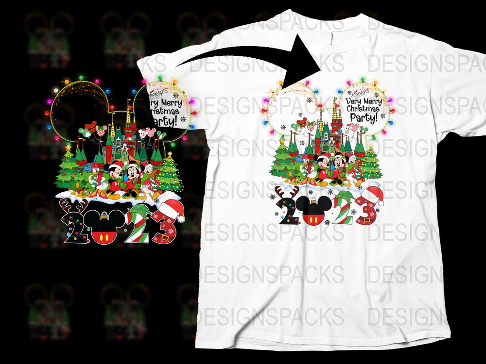 Festive Christmas T-Shirt, Santa Reindeer Snowman Print, Holiday Party Tee, Unisex Adult Clothing