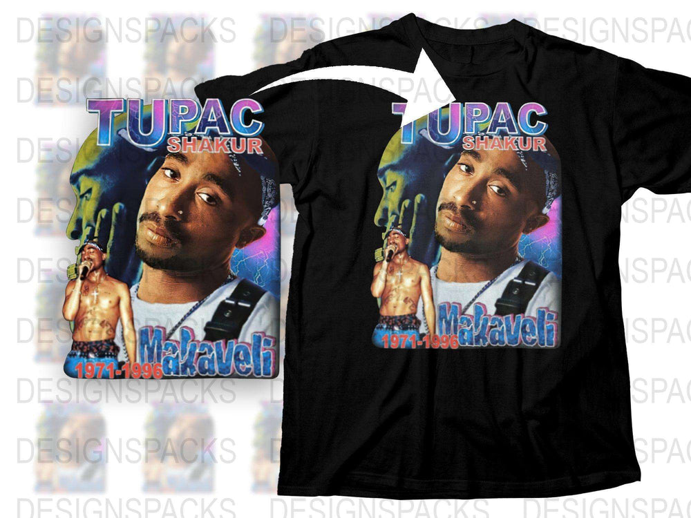 Tupac Shakur T-Shirt Vintage 90s Hip Hop Rap Tee Makaveli Music Legend Apparel Unisex