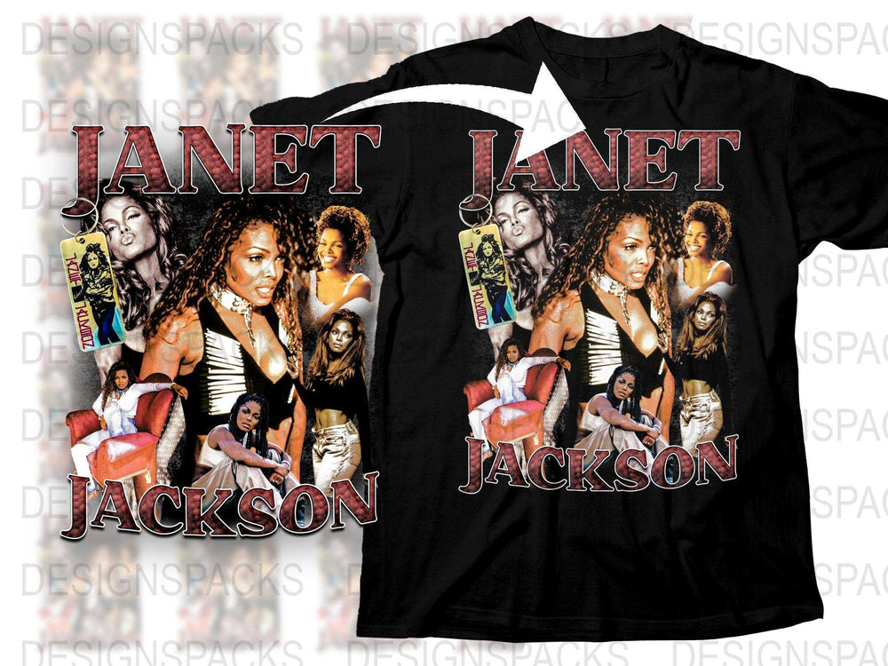 Vintage Janet Jackson T-Shirt, 90s Music Icon Tee, Retro Pop Star Graphic Shirt, Collectible Fan Merchandise, Unisex Fashion Top