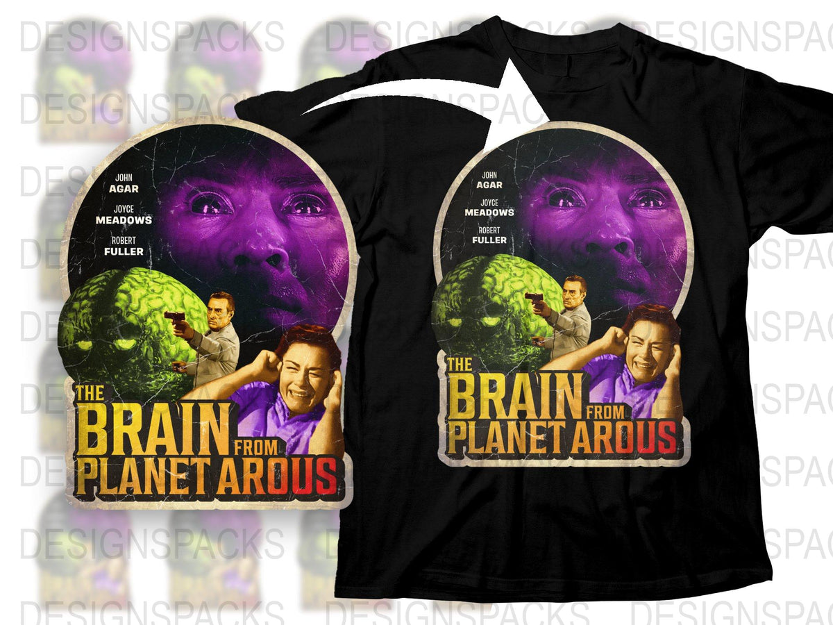 Vintage Sci-Fi Movie T-Shirt, 'The Brain from Planet Arous' Graphic Tee, Retro Film Fan Gift