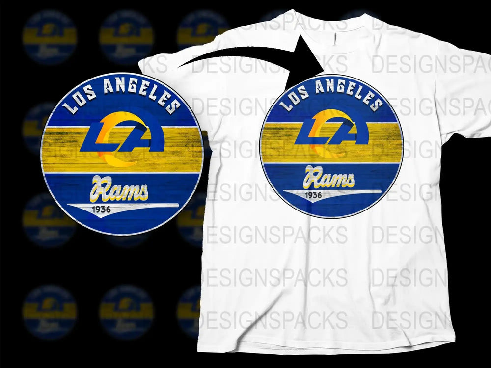 Los Angeles Rams 1936 Vintage Logo T-Shirt, Retro Sports Team Graphic Tee, Unisex Fashion Top