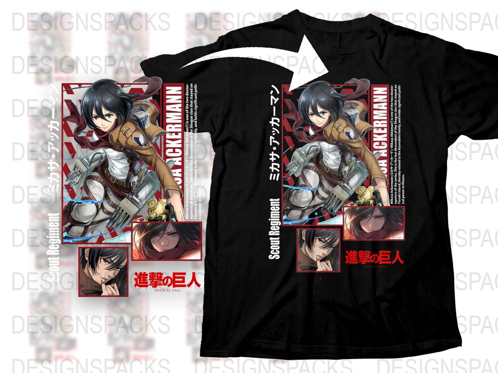 Attack on Titan Anime T-Shirt, Mikasa Ackerman Graphic Tee, Japanese Manga Unisex Shirt, Collector's Edition Apparel